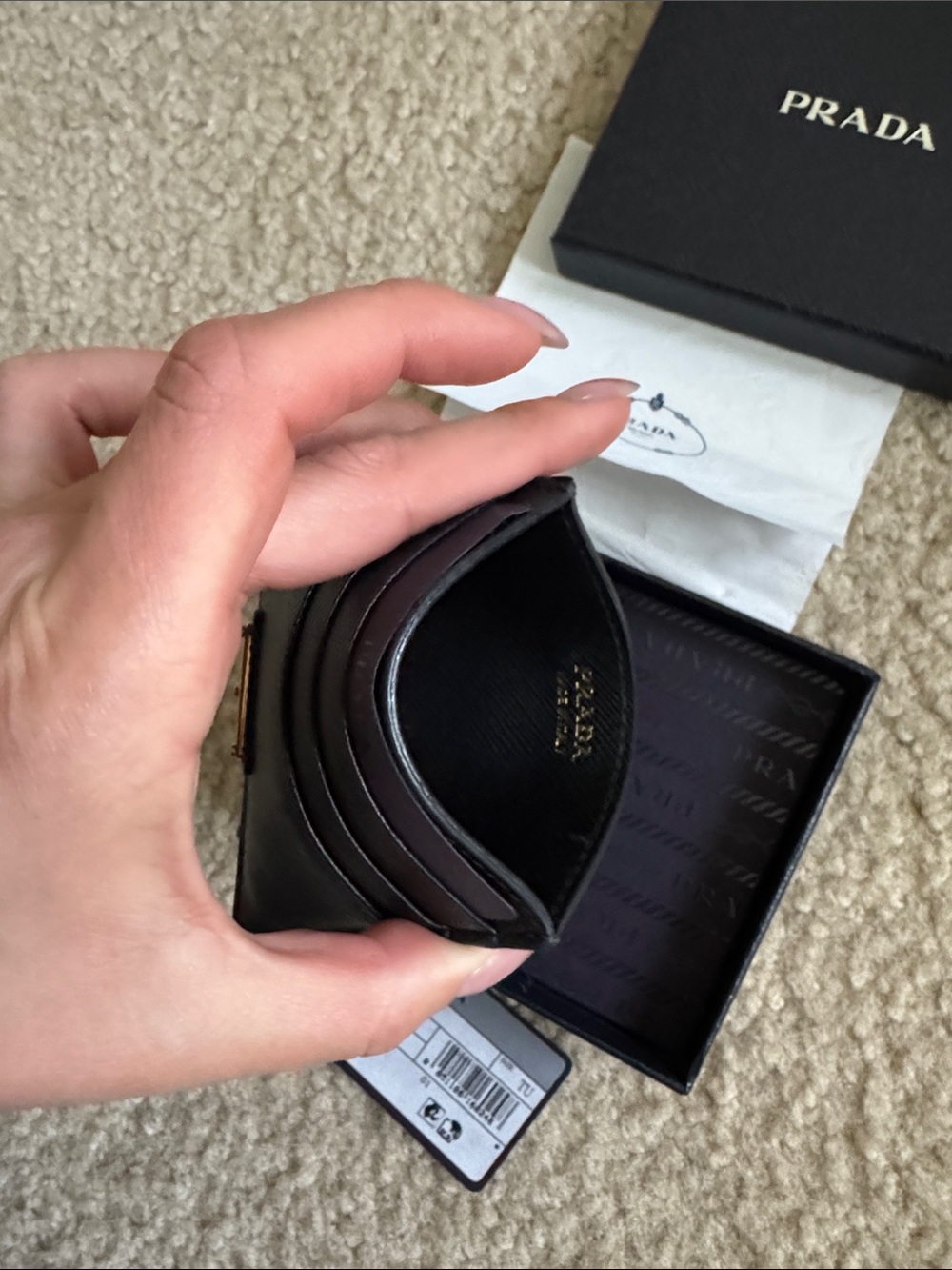 Prada Saffiano Leather card holder black - Picture 10 of 15